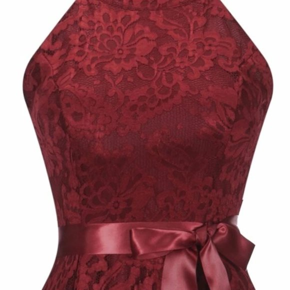 Halter Asymmetrical Flare Dress in sizes S-XXL - Picture 4 of 4